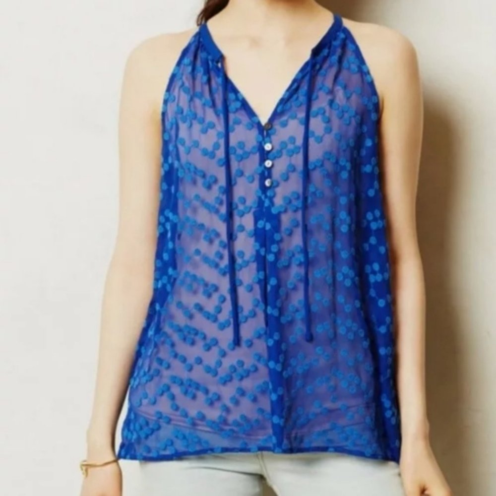 ZOA New York Silk Royal Blue Top Size L